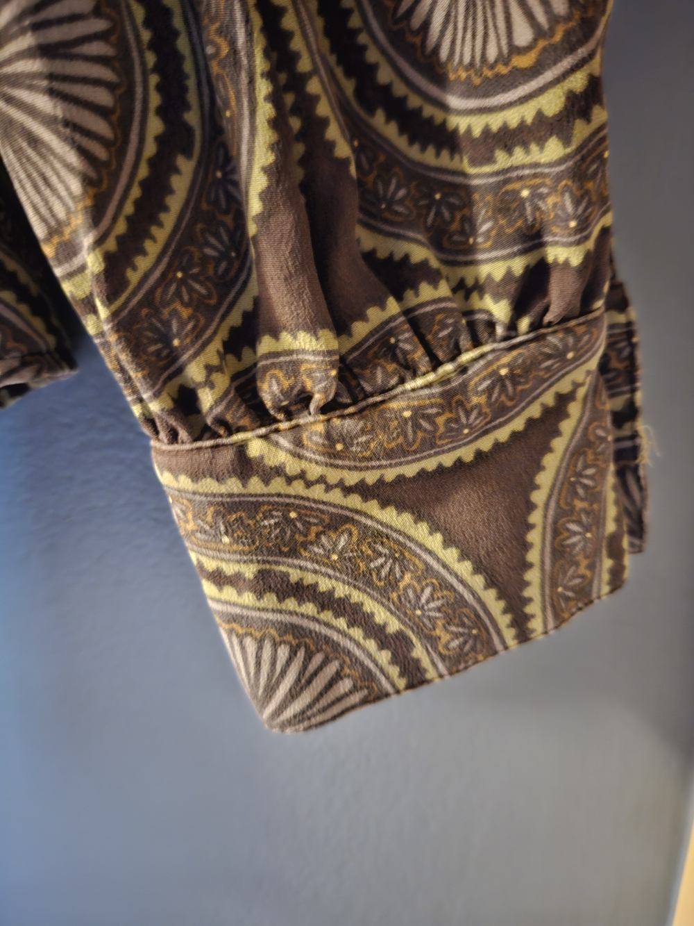 Brooks Brothers Brown and Green Silk Blouse - Picture 5 of 6